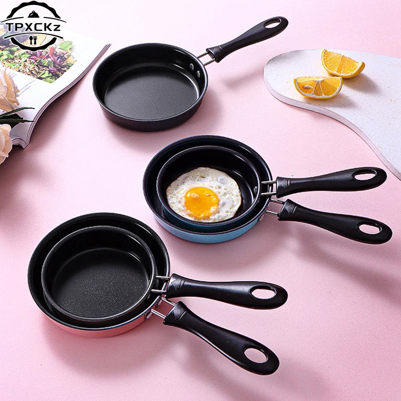 Egg Waffle Pan - กระทะสแตนเลสขนาดเล็กสำหรับทอดไข่พร้อมด้ามจับยาวอุปกรณ์ในครัวกระทะไข่สำหรับอาหารเช้าแบบเหนี่ยวนำไม่ให้ติด