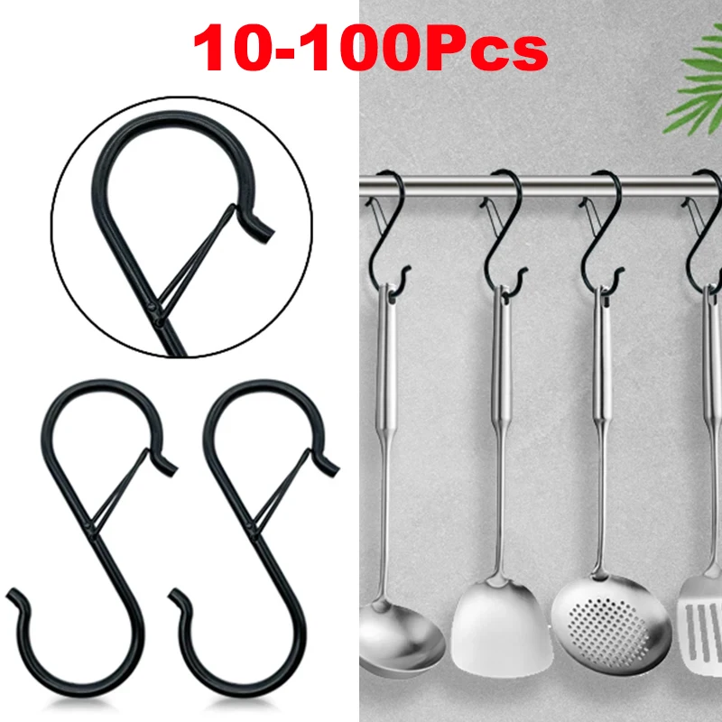 10/100pcs ตะขอแขวนโลหะ S รูปตะ - Cast Iron Corn บทวิจารณ์และราคา